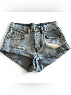 Billabong Faded Blue Distressed Denim Cutoff Shorts